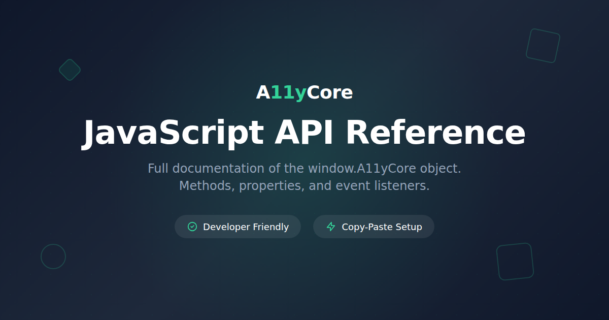 JavaScript API Reference • A11yCore